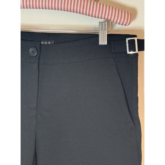 Theory Black Wide Leg Pants Trousers Size 32/29 mid Slant Pockets Career Dress - Picture 4 of 7